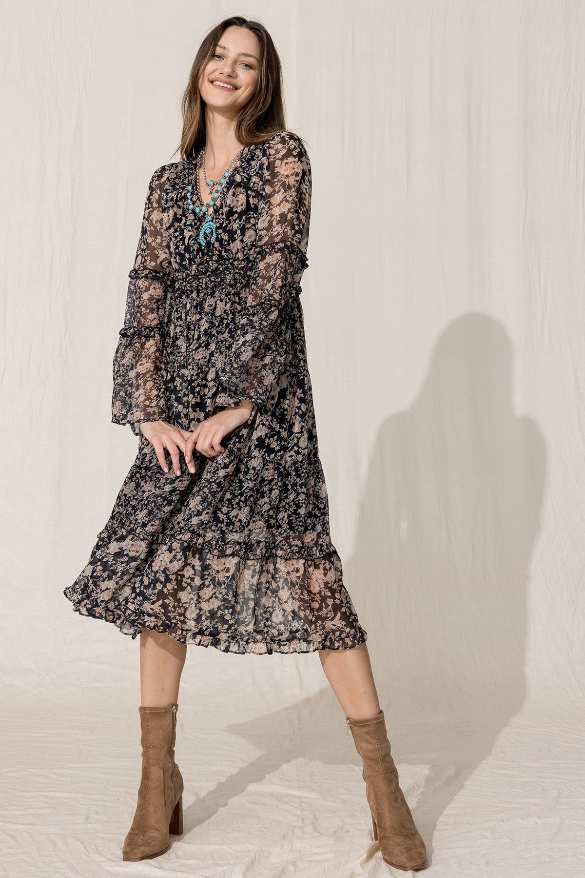 Floral Chiffon Maxi Dress sold by Miss Me product image thumbnail 2