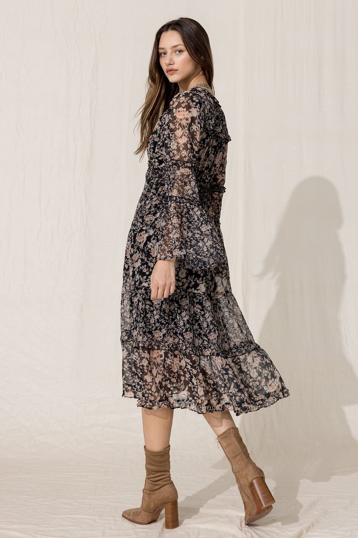 Floral Chiffon Maxi Dress sold by Miss Me