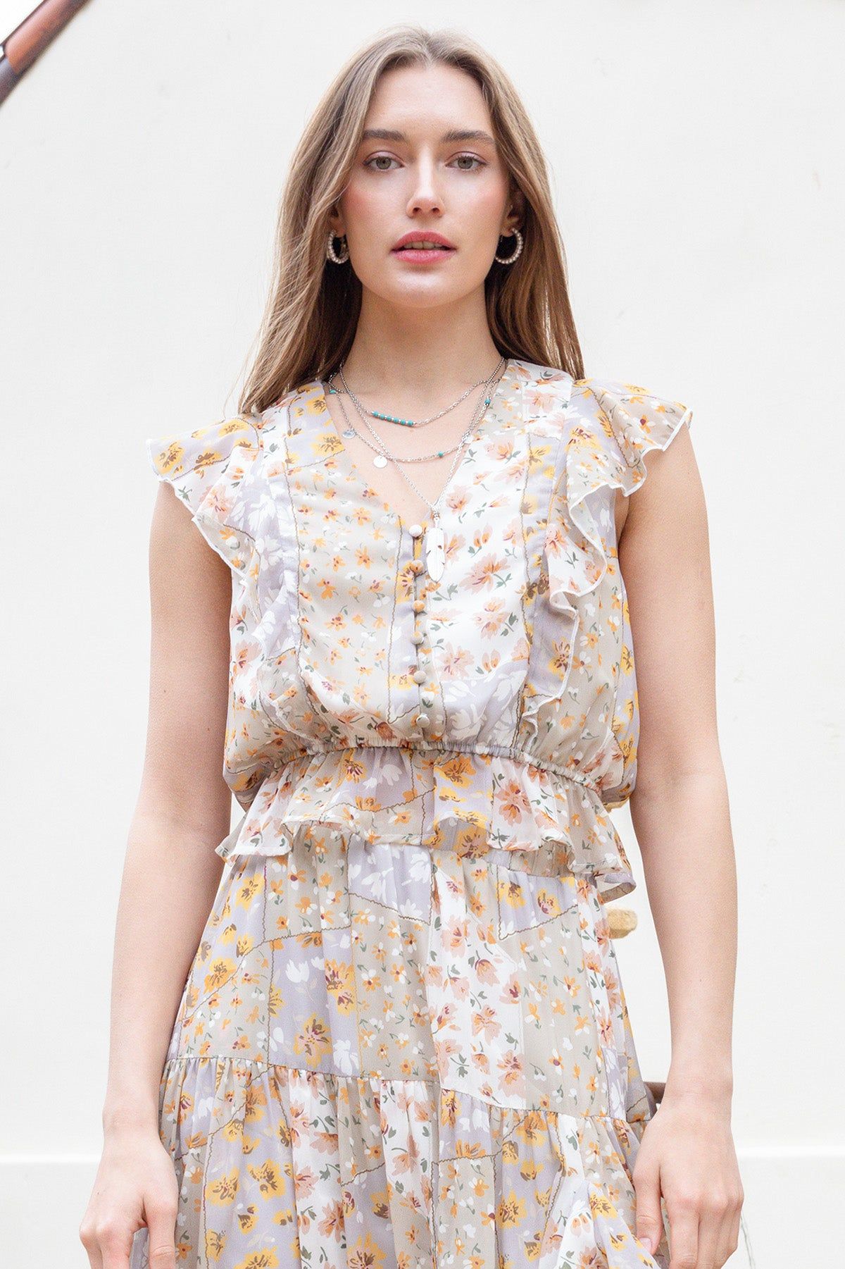 Multi Floral Printed Cropped Top sold by Miss Me