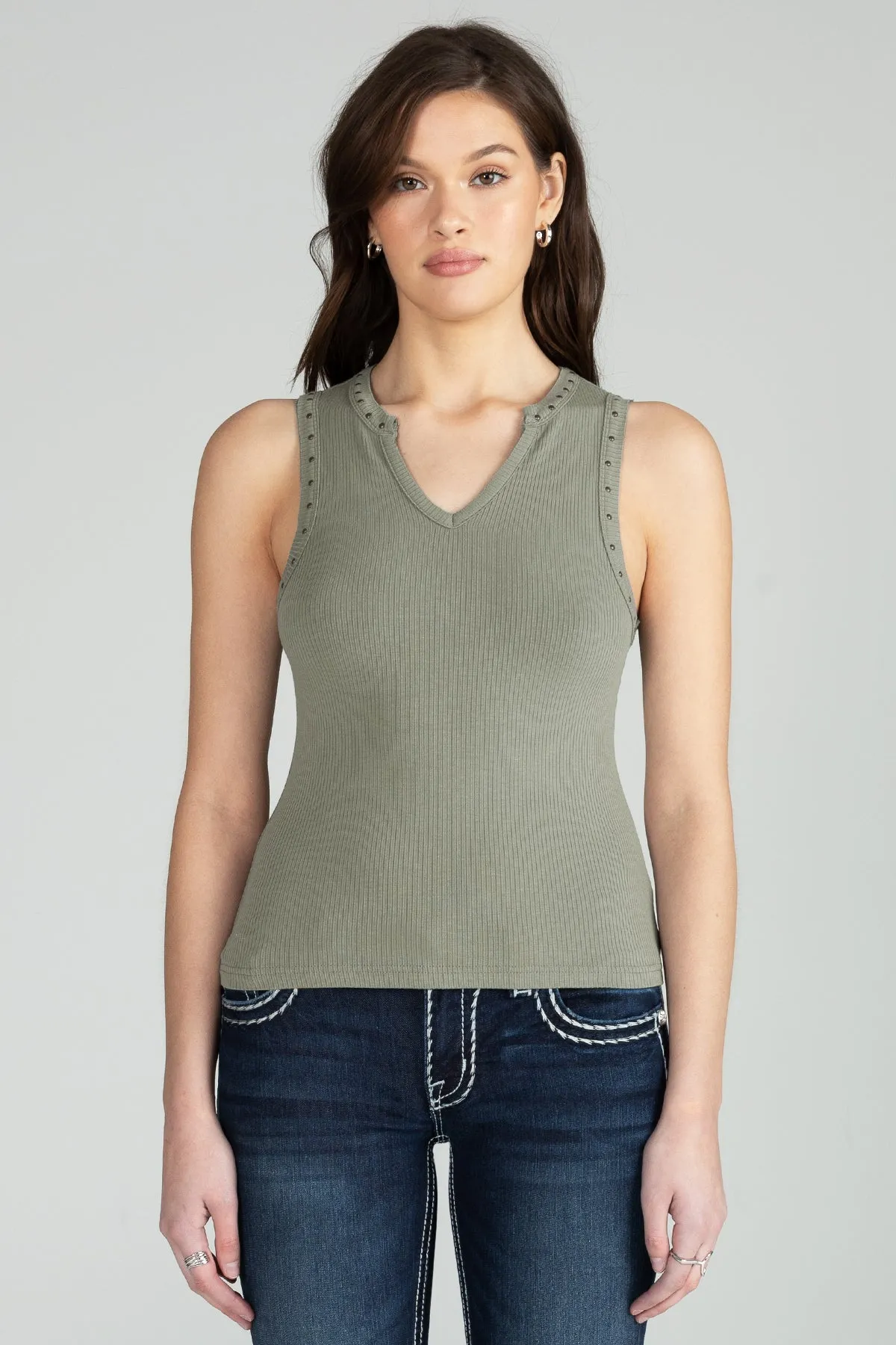 Studded Knit Tank sold by Miss Me