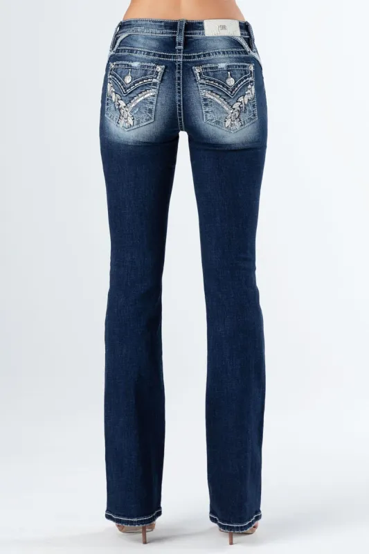 Sequin Leaves Bootcut sold by Miss Me