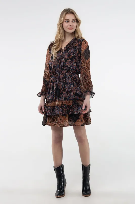Paisley Chiffon Dress sold by Miss Me