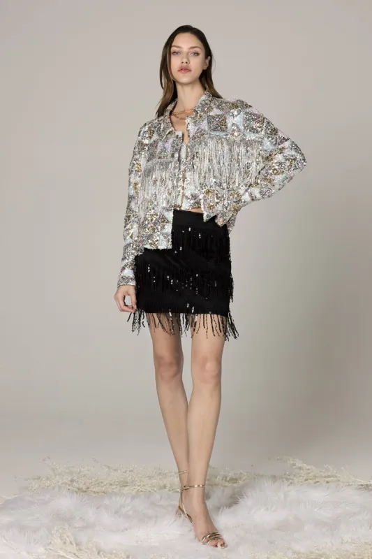 Super Star Sequin Jacket sold by Miss Me