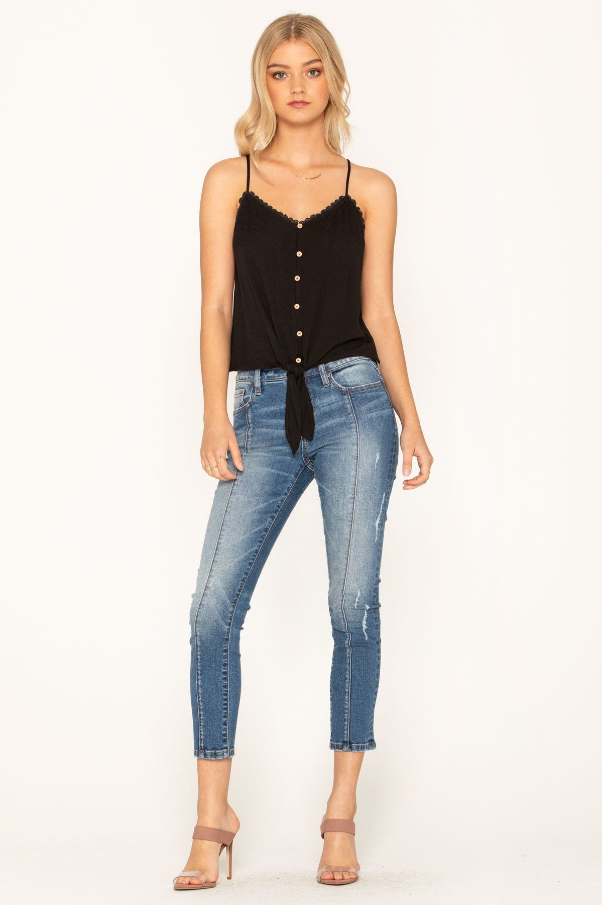 Little Fling Tie Front Cami sold by Miss Me product image thumbnail 4