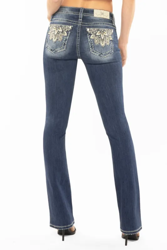 Metallic Floral Bootcut Jeans sold by Miss Me