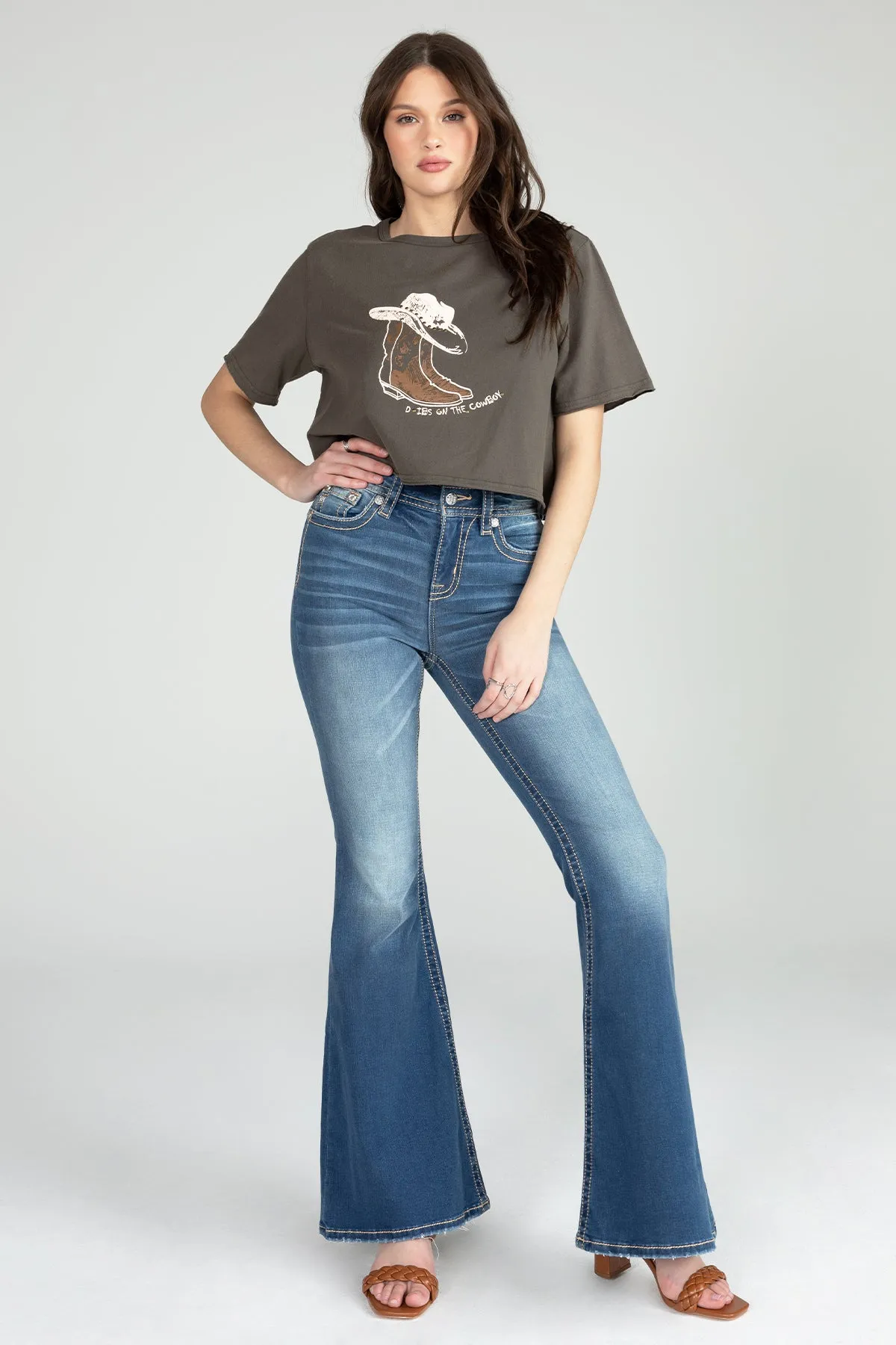 Dibs On The Cowboy Crop Tee sold by Miss Me product image thumbnail 5