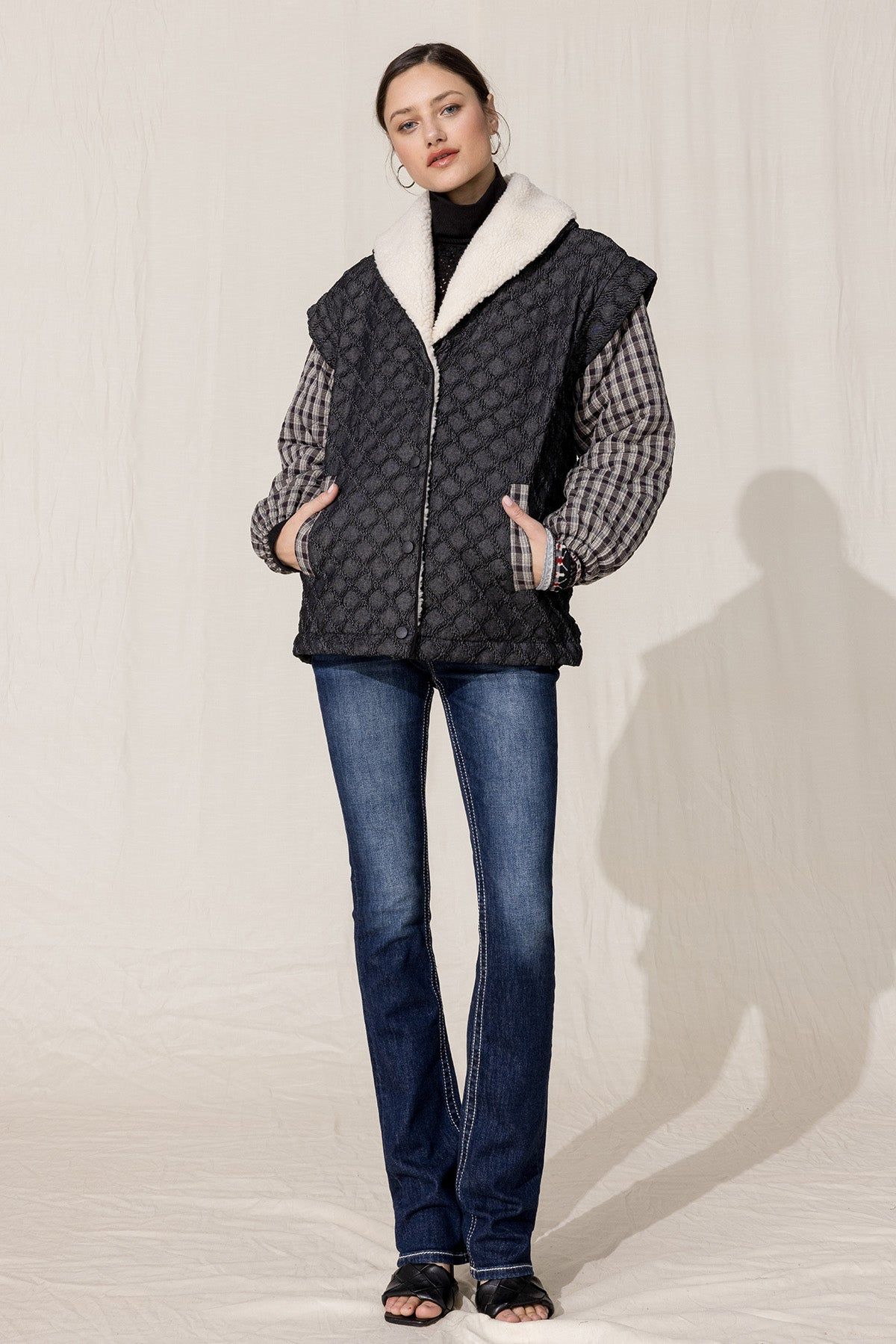 Button Down Sherpa Jacket sold by Miss Me