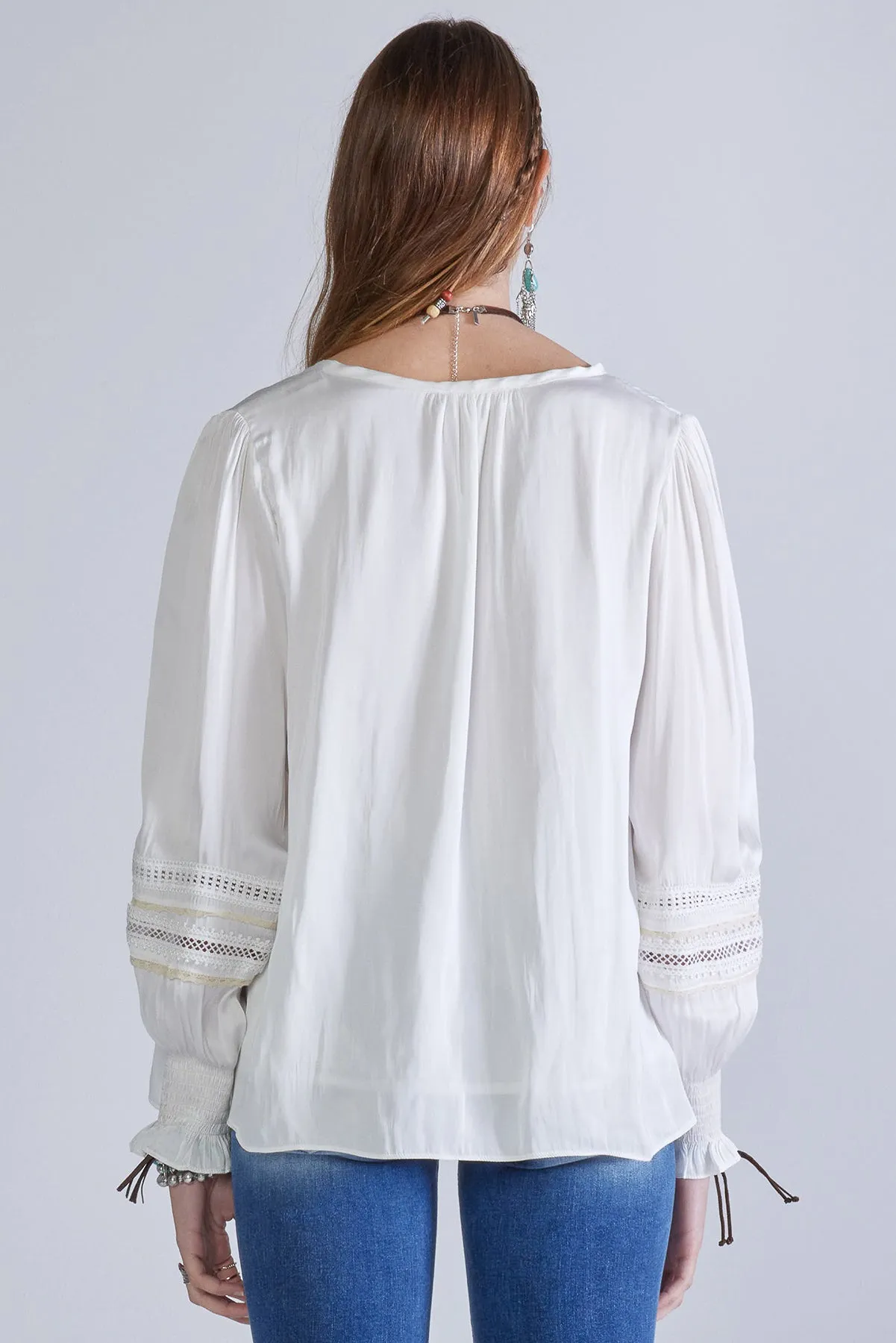 Tie Front Satin Blouse sold by Miss Me product image thumbnail 2