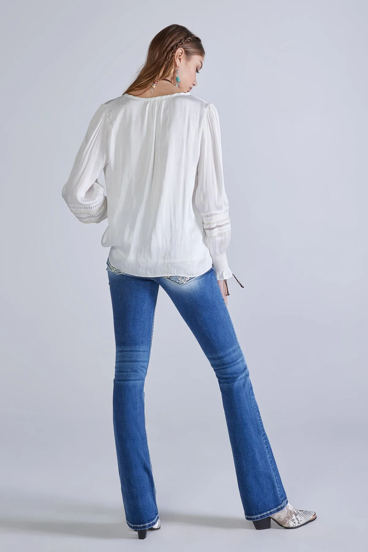 Tie Front Satin Blouse sold by Miss Me product image thumbnail 5
