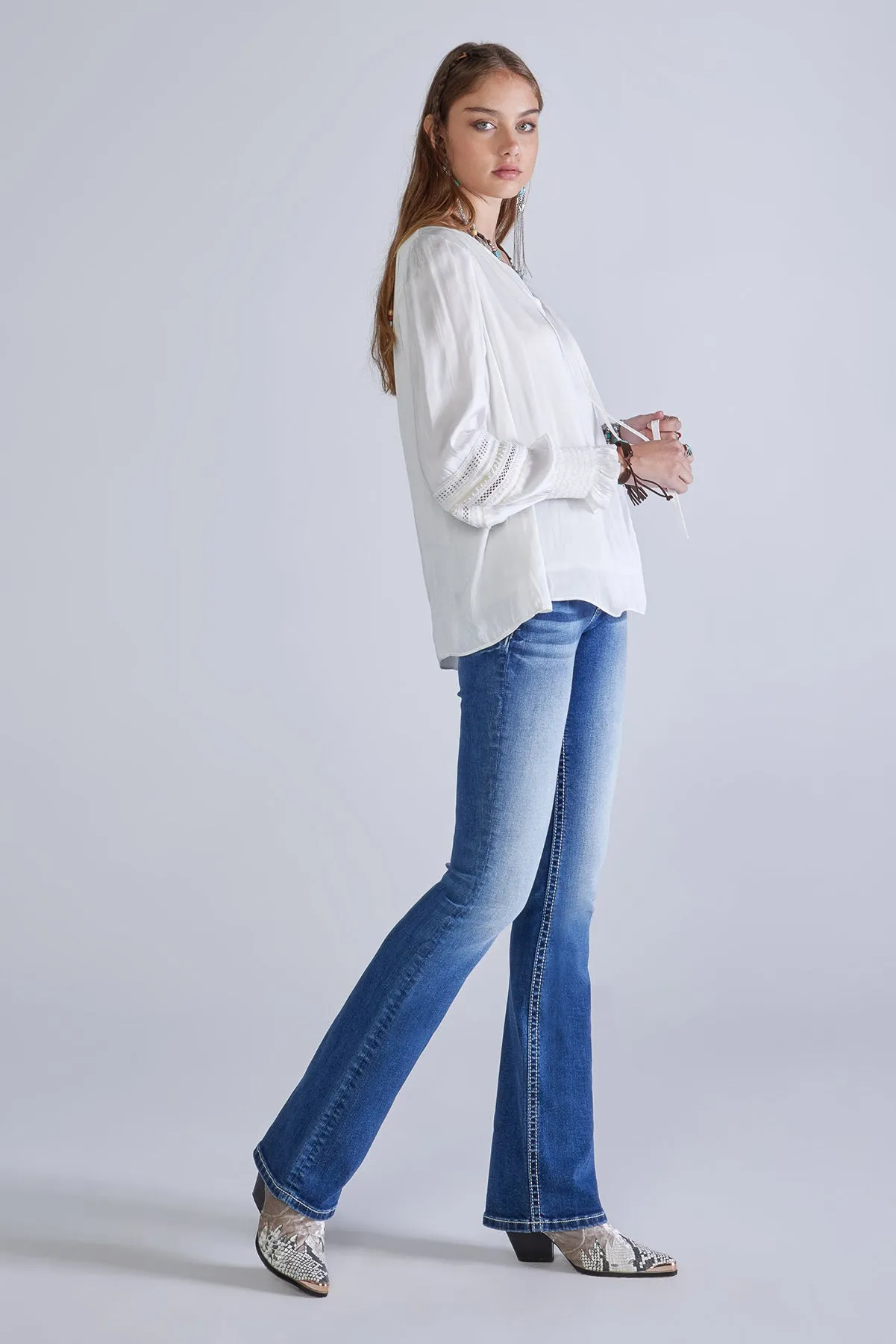 Tie Front Satin Blouse sold by Miss Me product image thumbnail 4