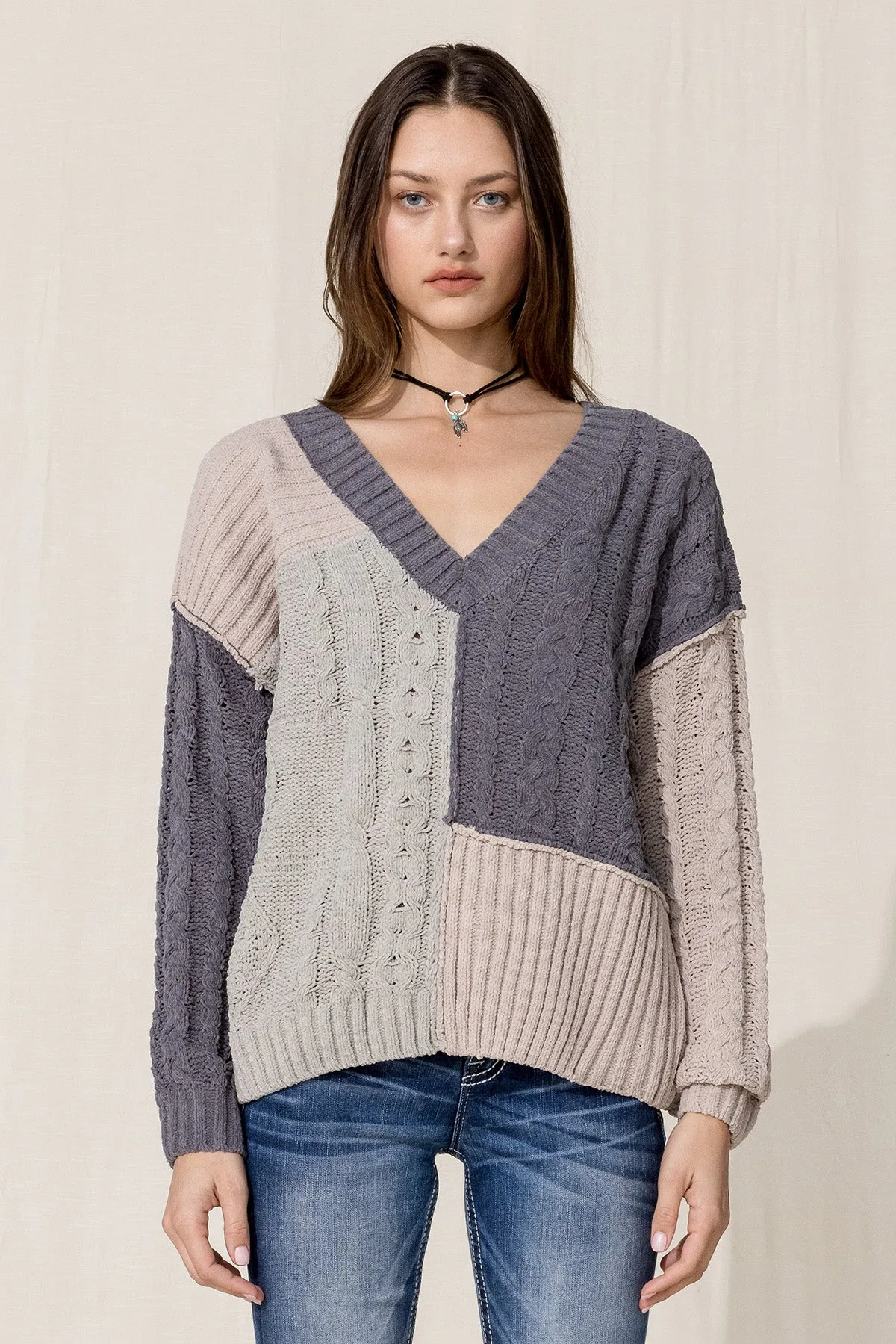 Color Blocked Sweater sold by Miss Me