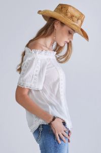 Off the Shoulder Lace Top sold by Miss Me