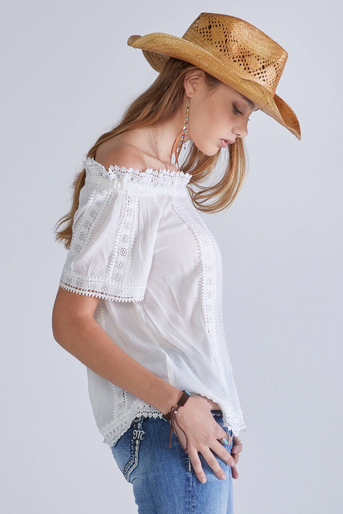 Off the Shoulder Lace Top sold by Miss Me product image thumbnail 3