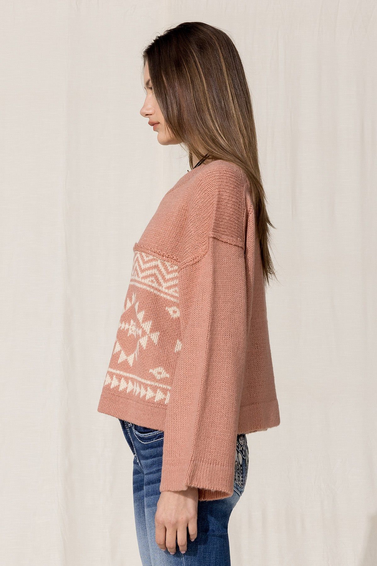 Aztec Printed Sweater sold by Miss Me product image thumbnail 3