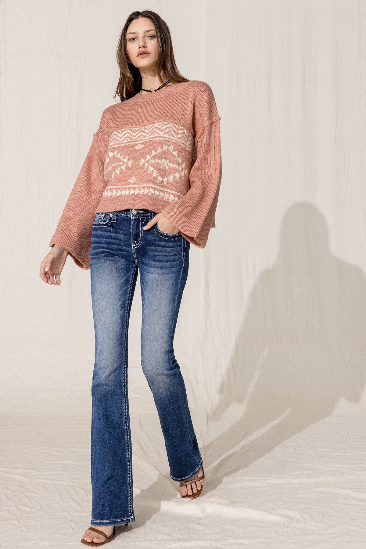 Aztec Printed Sweater sold by Miss Me product image thumbnail 4