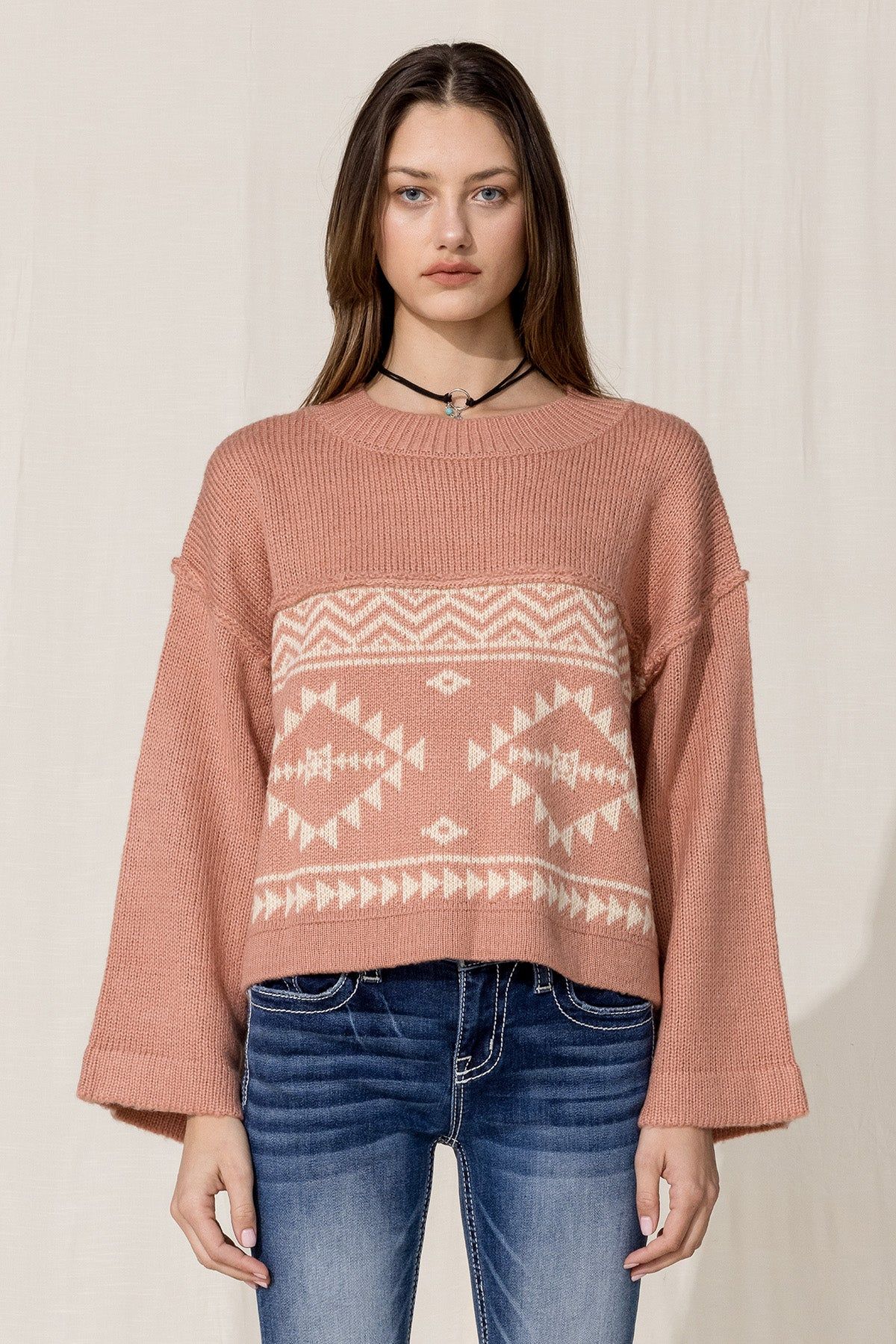 Aztec Printed Sweater sold by Miss Me