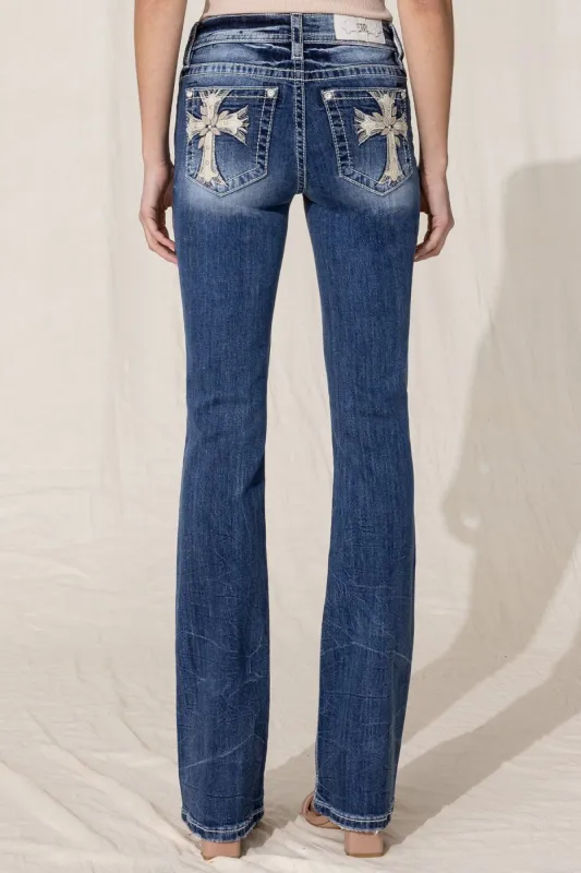 Lovely Cross Bootcut Jean sold by Miss Me