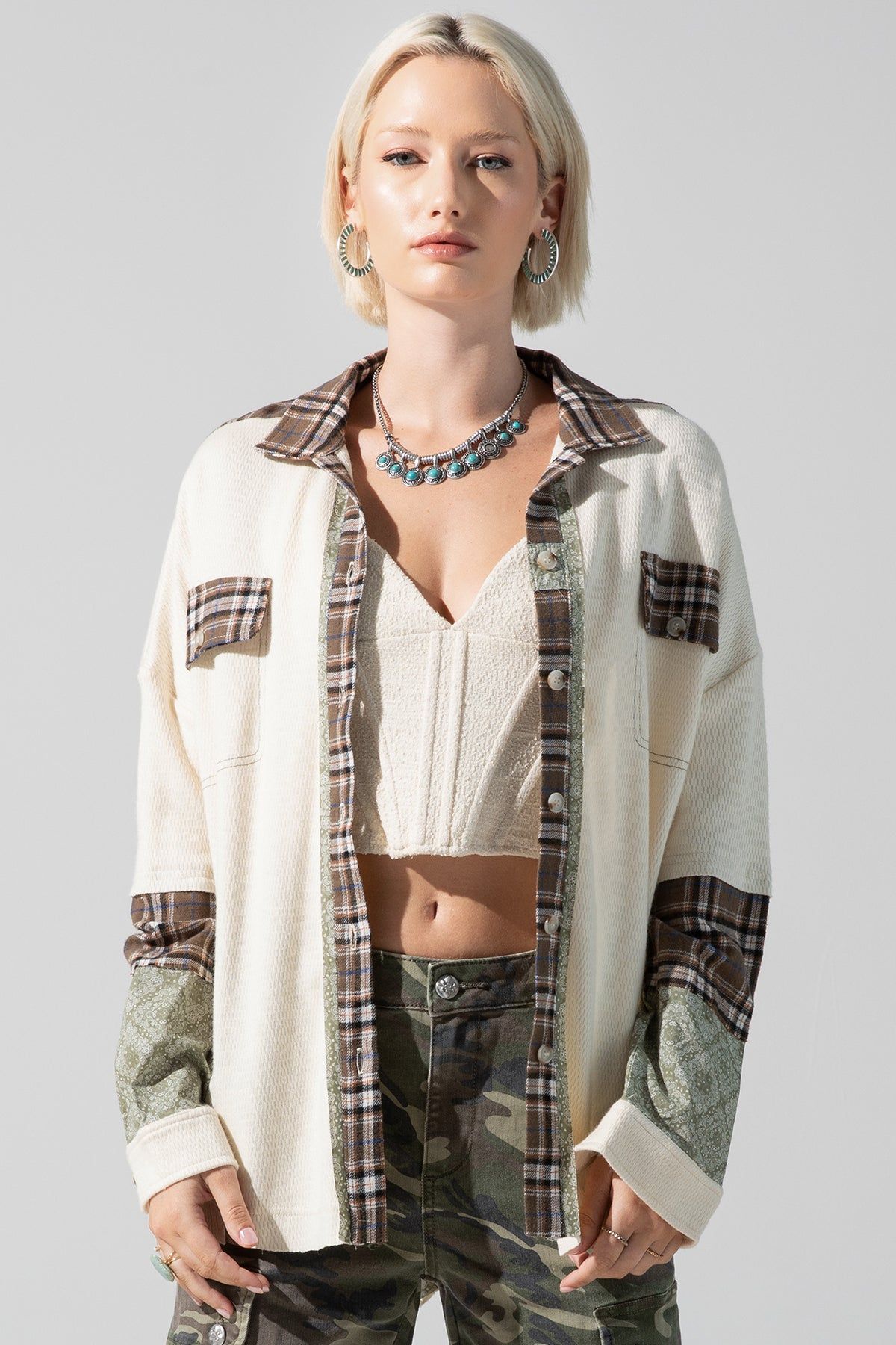 Oversized Button Down Shirt sold by Miss Me