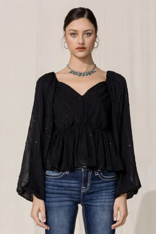 Faux Sequin Top sold by Miss Me