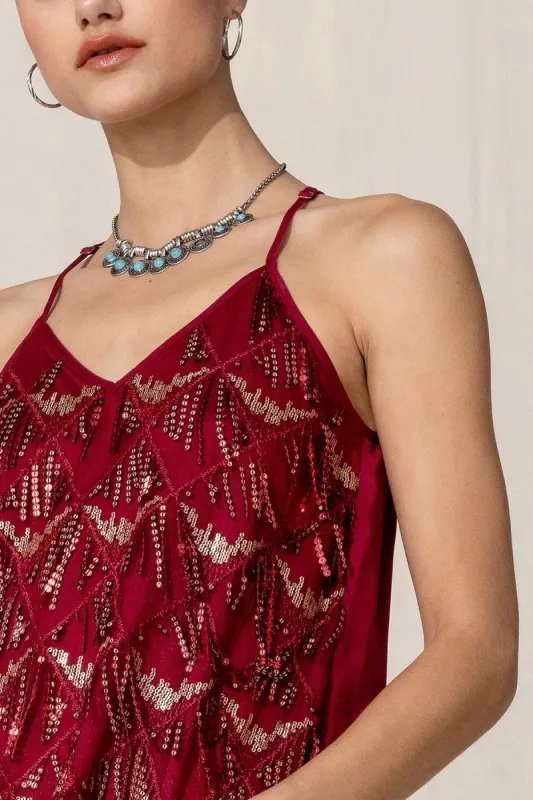 Sequin Fringe Top sold by Miss Me