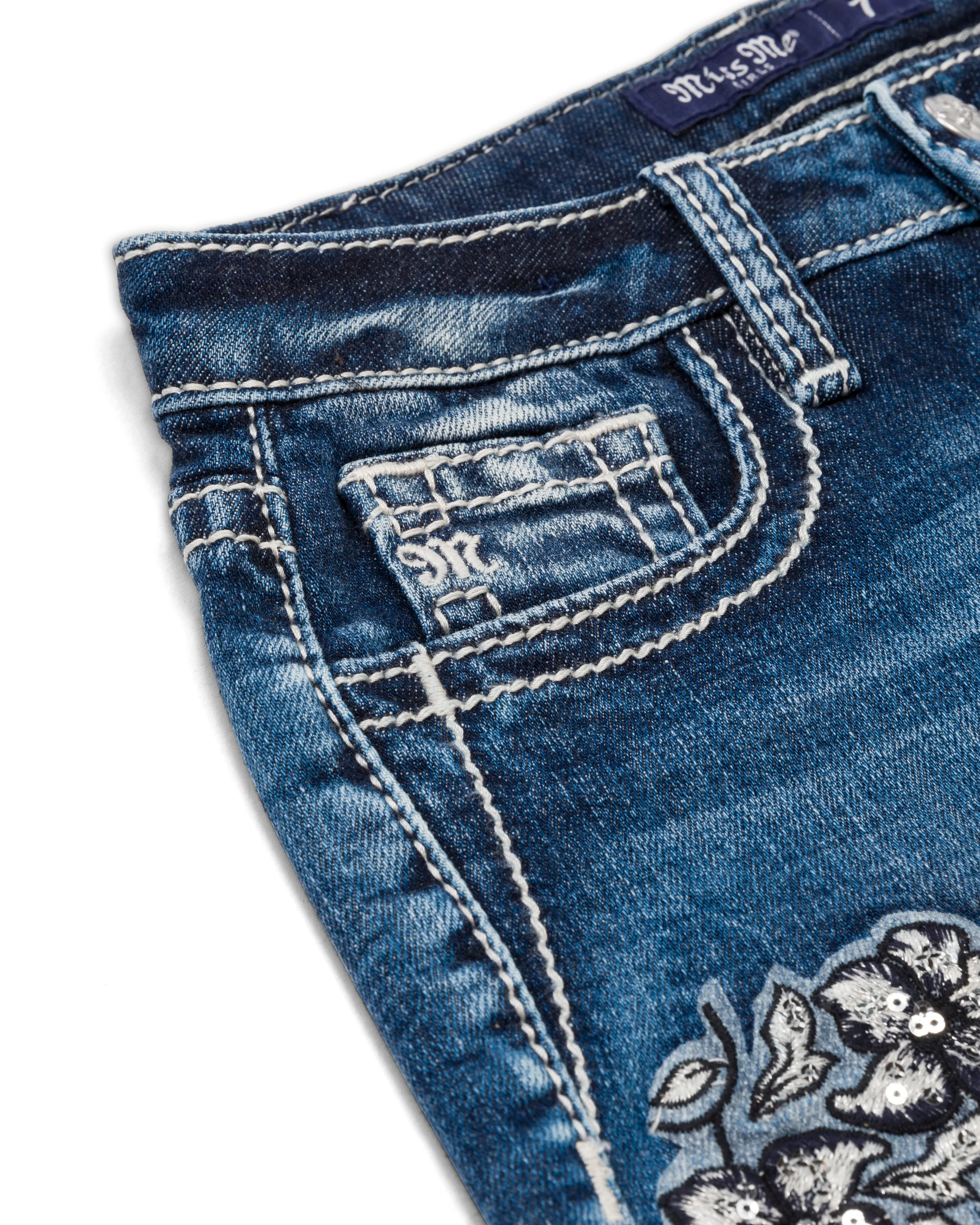 Girls Sequin Floral Shorts sold by Miss Me product image thumbnail 4