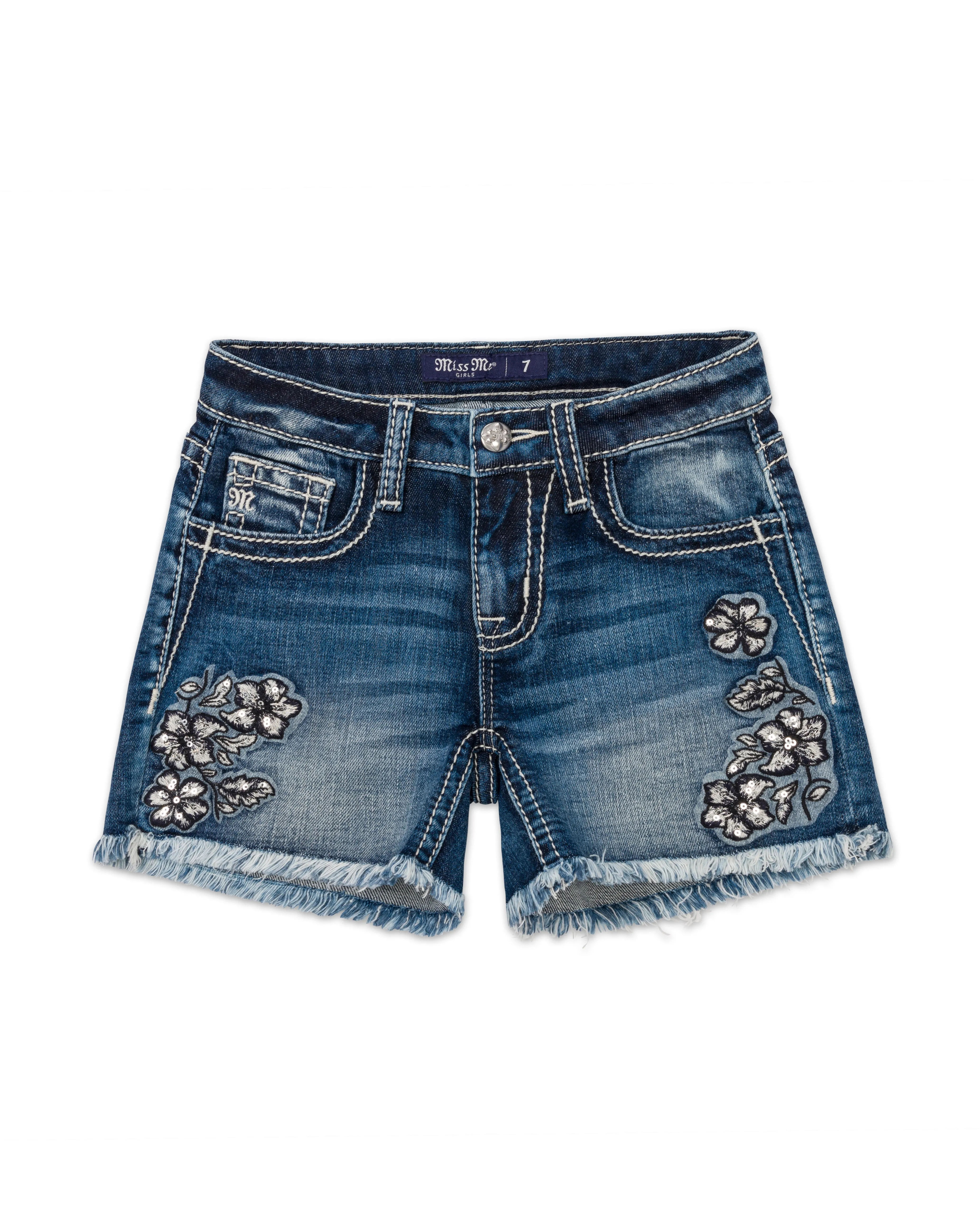 Girls Sequin Floral Shorts sold by Miss Me