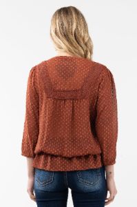 Swiss Dot Chiffon Blouse sold by Miss Me