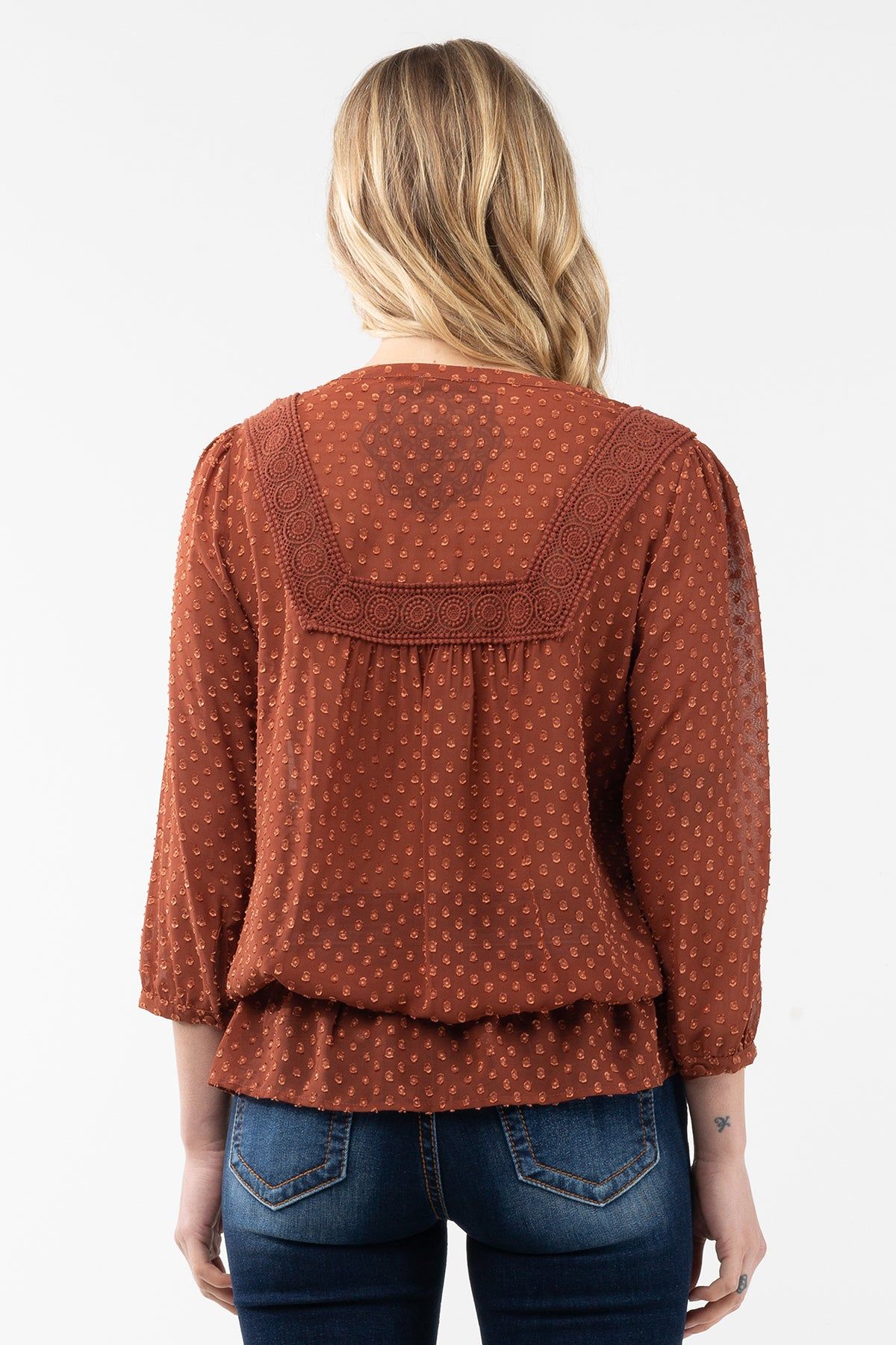 Swiss Dot Chiffon Blouse sold by Miss Me product image thumbnail 2