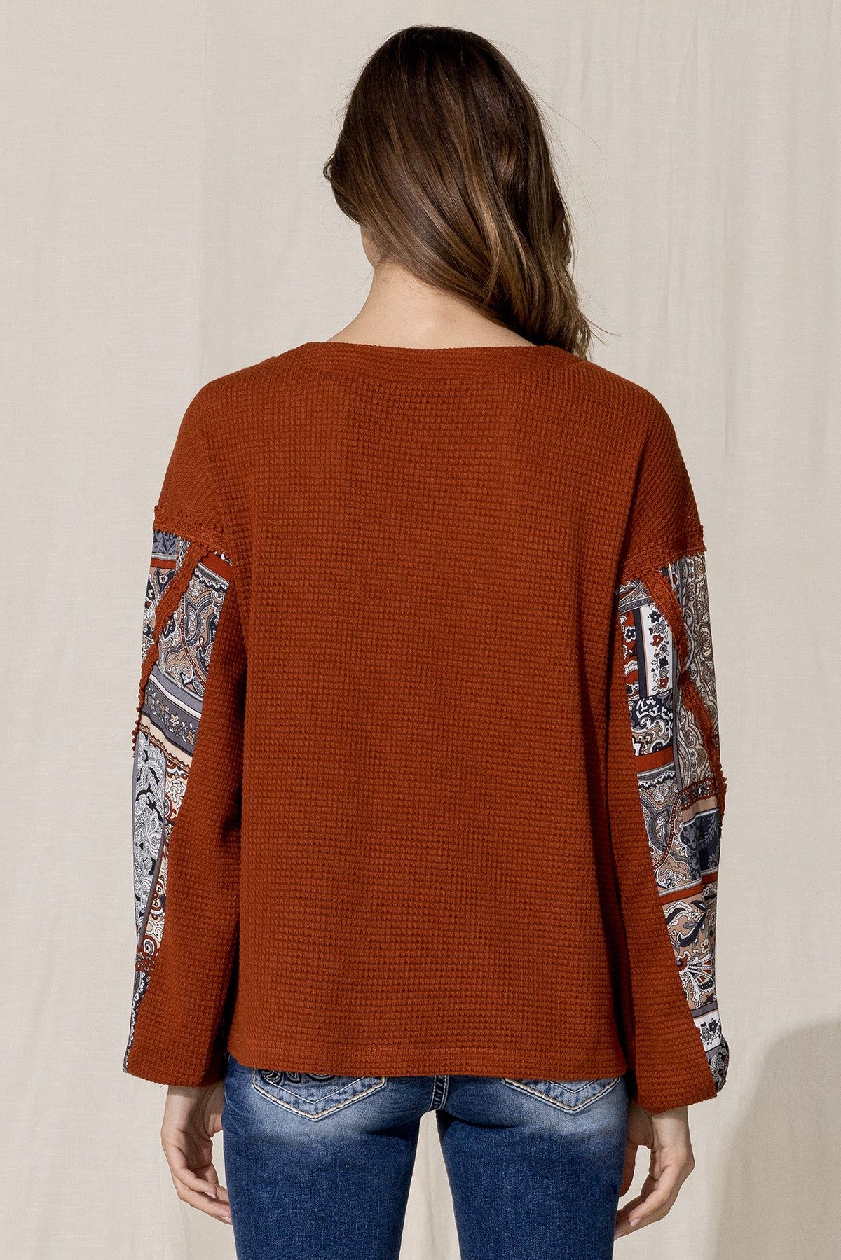 Paisley Sleeve Knit Top sold by Miss Me product image thumbnail 2