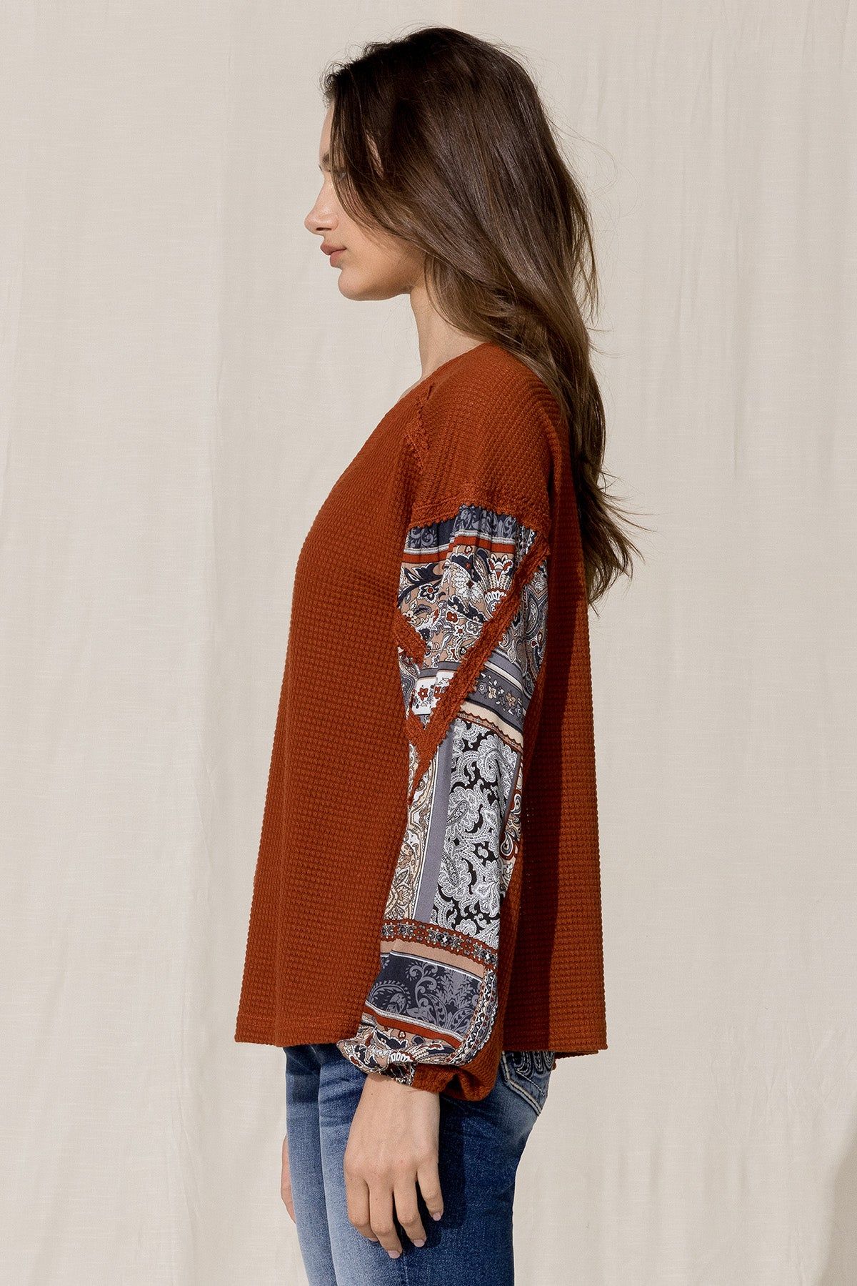 Paisley Sleeve Knit Top sold by Miss Me product image thumbnail 3