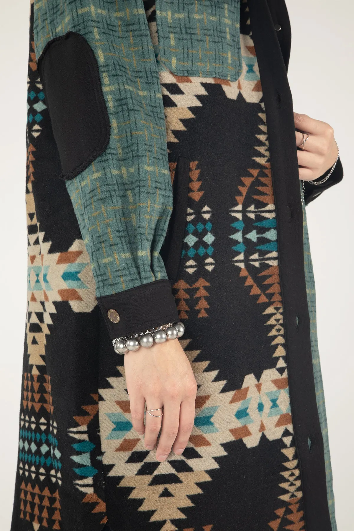 Long Plaid and Aztec Printed Jacket sold by Miss Me product image thumbnail 5