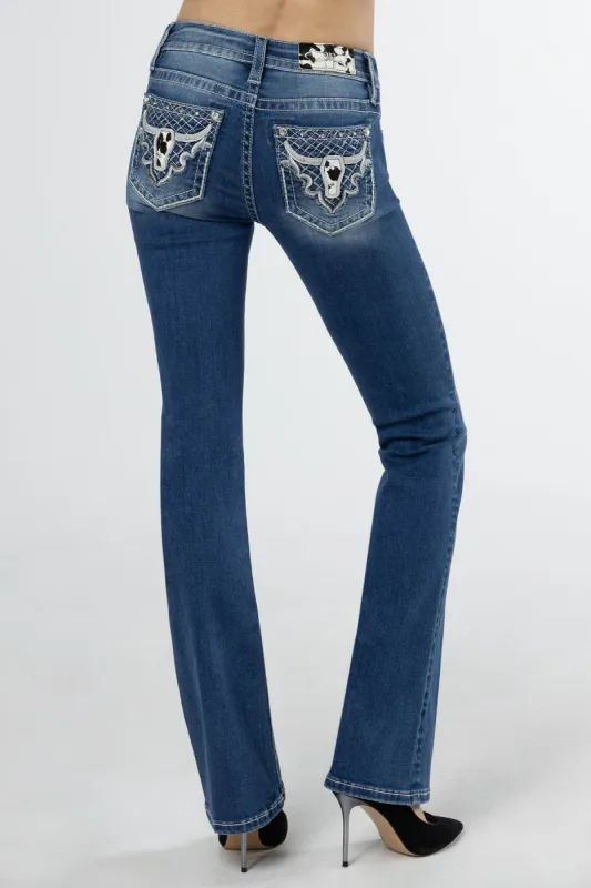 Silver Western Charm Bootcut Jeans sold by Miss Me