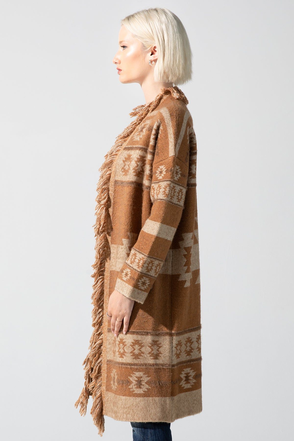 Camel Aztec Cardigan sold by Miss Me product image thumbnail 3