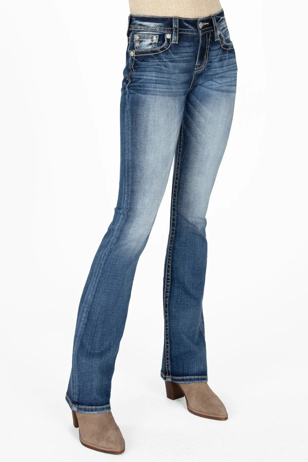 Floral Metallic Longhorn Bootcut Jeans sold by Miss Me product image thumbnail 3