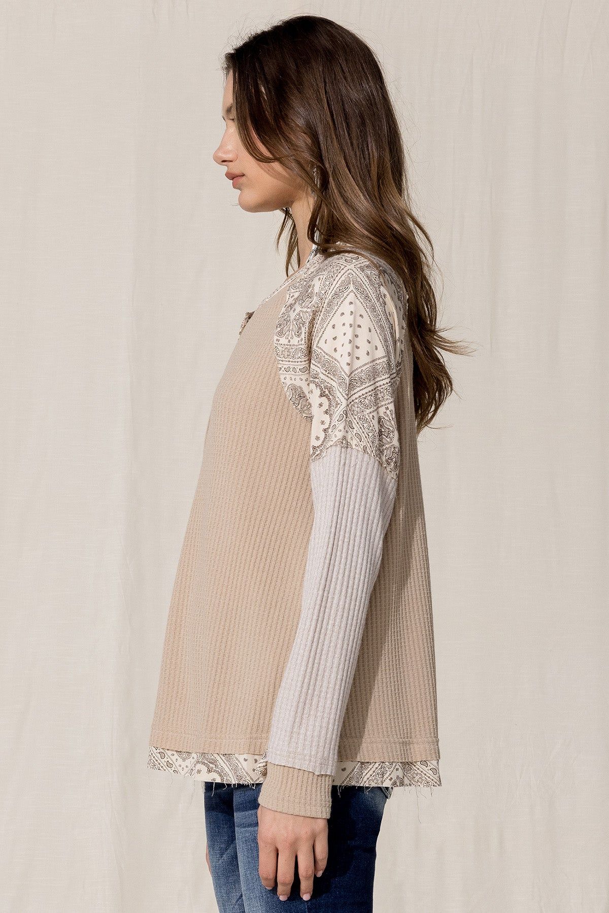 Paisley Printed Knit Top sold by Miss Me product image thumbnail 3