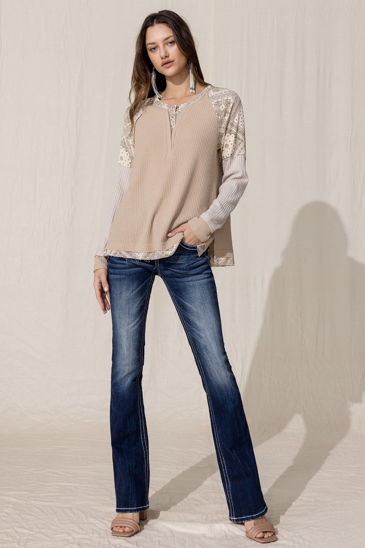 Paisley Printed Knit Top sold by Miss Me product image thumbnail 4