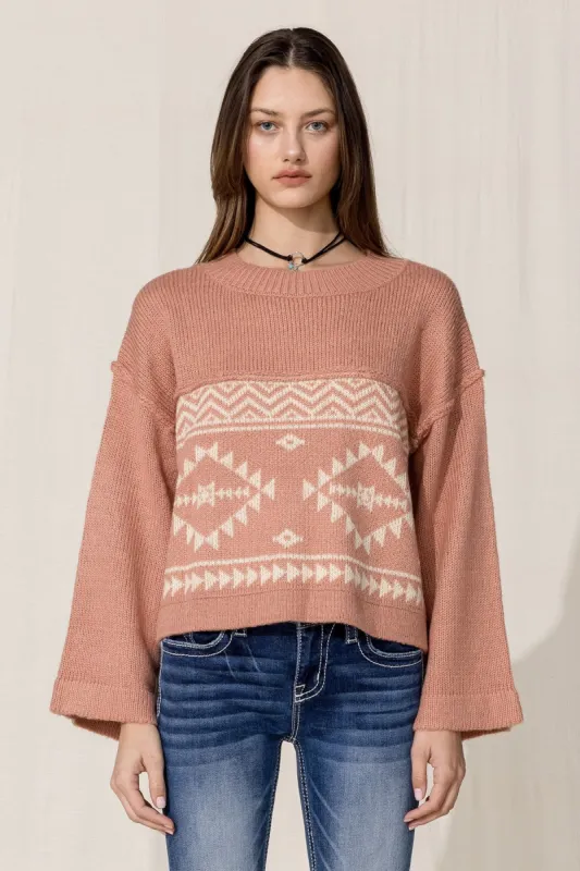 Aztec Printed Sweater sold by Miss Me