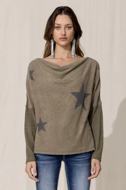 Star Print Sweater sold by Miss Me