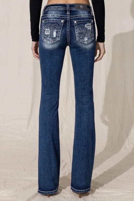 Classic Logo Blowout Bootcut Jeans sold by Miss Me