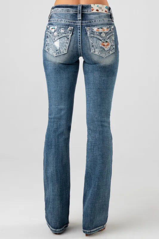 Torn Aztec Bootcut Jeans sold by Miss Me