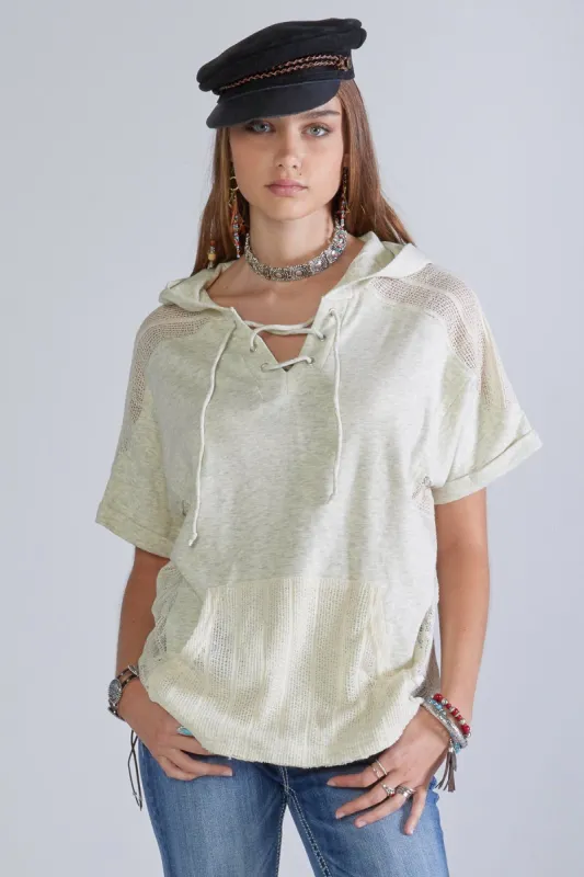 Embroidered Hoodie Top sold by Miss Me