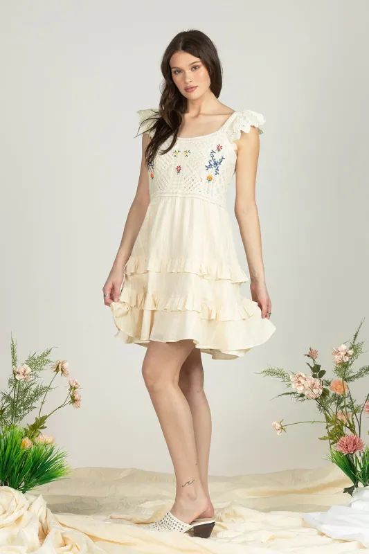 Floral Embroidered Crochet Dress sold by Miss Me
