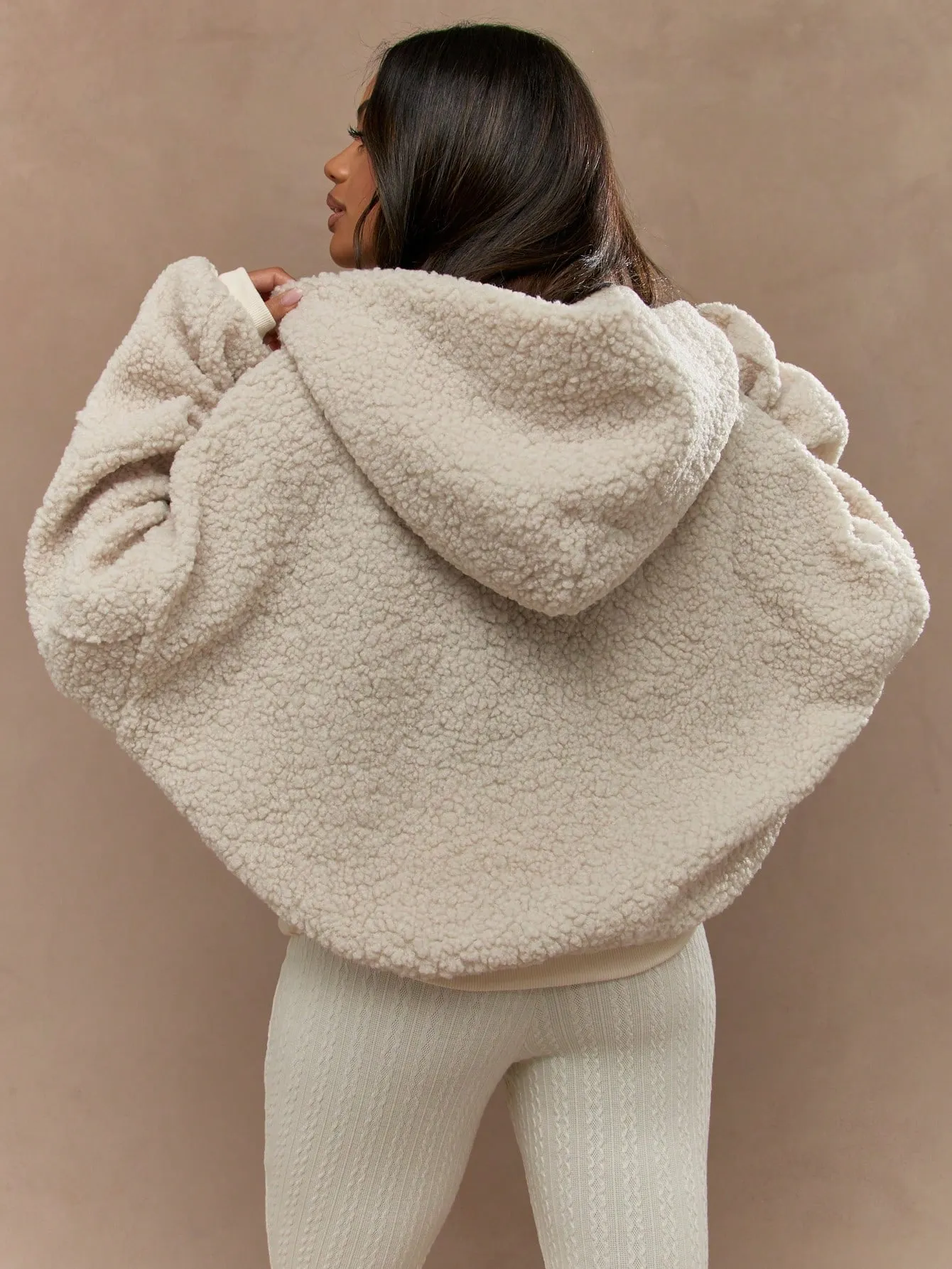 Fall/Winter Warm Color Block "22" Number Fleece Oversized Hoodie For Cold Weather,Long Sleeve Tops sold by Missguided product image thumbnail 3