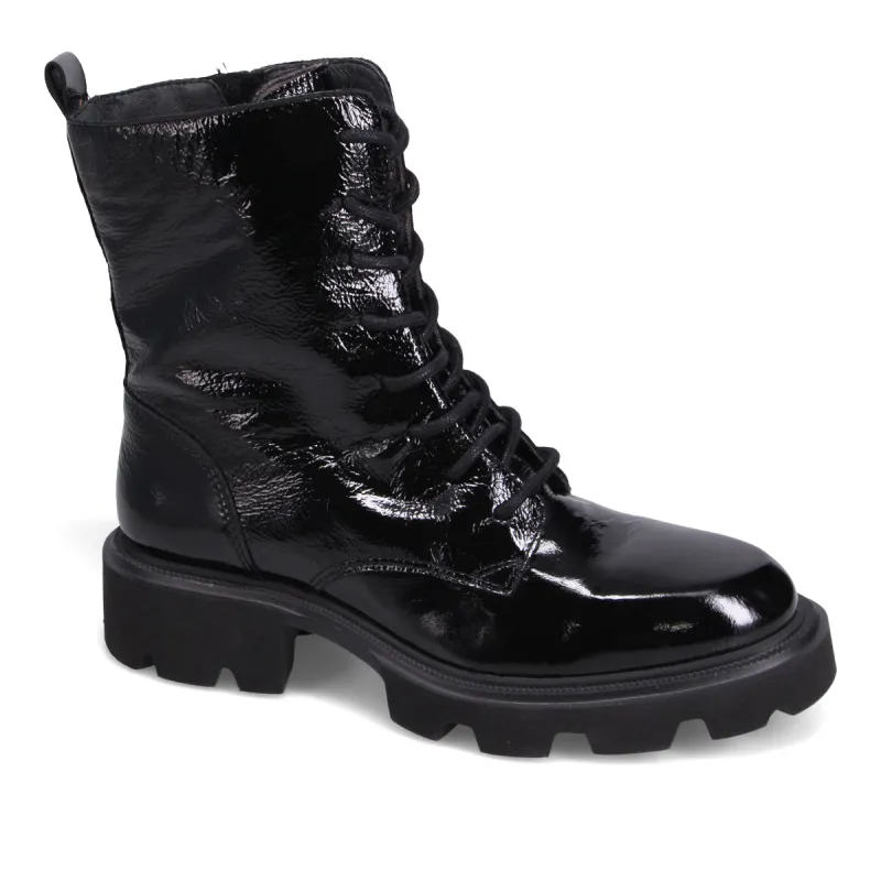 Techno Patent Lace-Up Boot sold by Miz Mooz