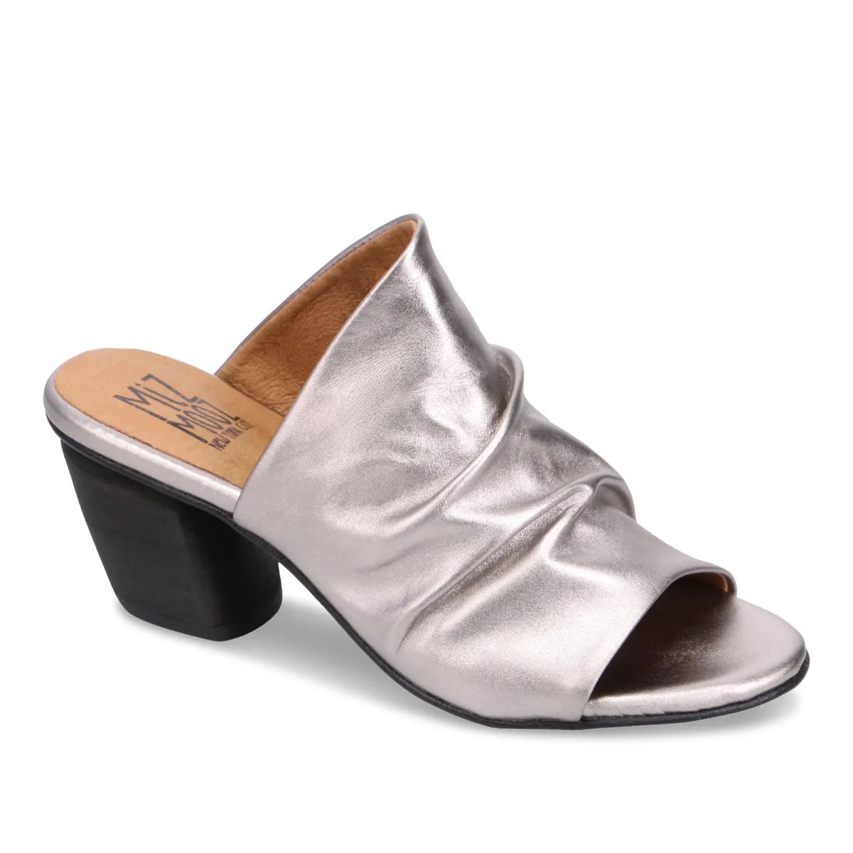 Ainsely Metallic Heeled Slide sold by Miz Mooz