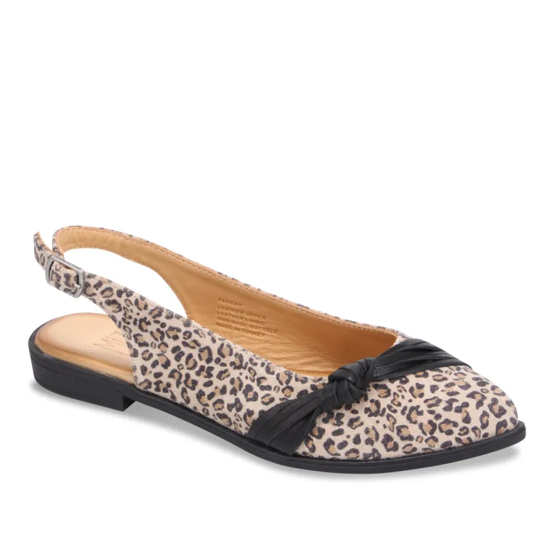 Farrah Leopard Slingback Flat made by Miz Mooz