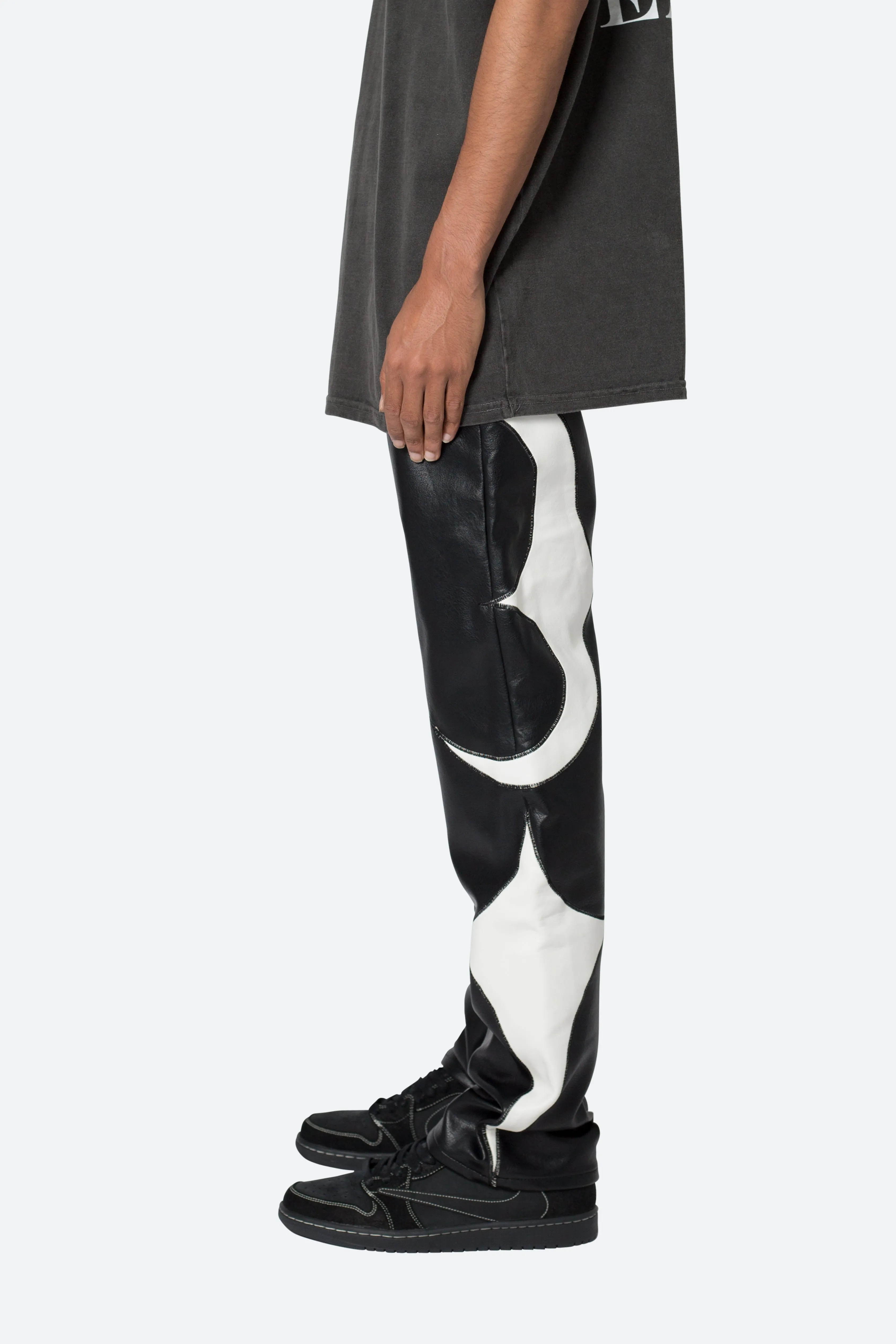 Tribal PU Pants - Black/White sold by MNML product image thumbnail 4