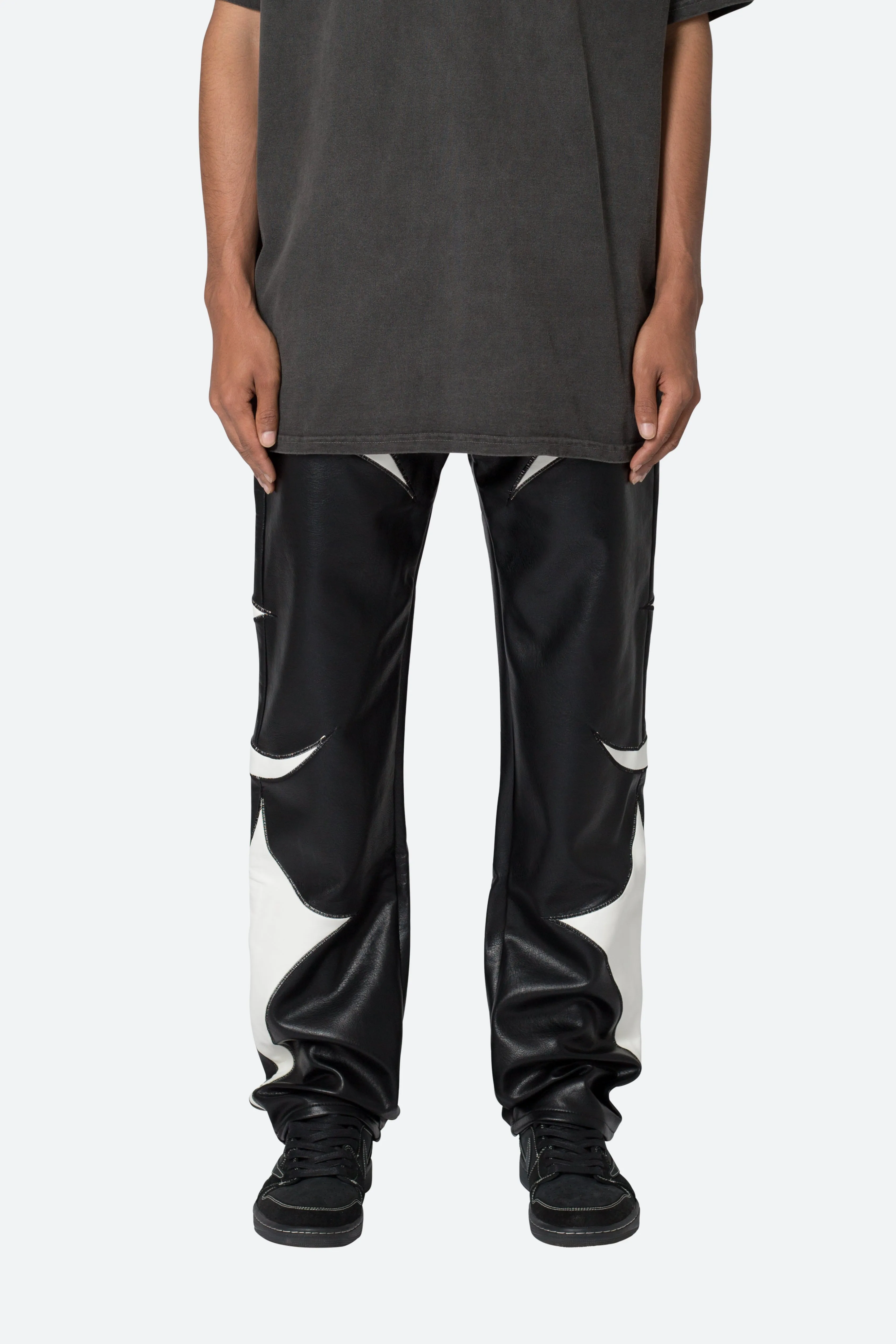 Tribal PU Pants - Black/White sold by MNML product image thumbnail 3