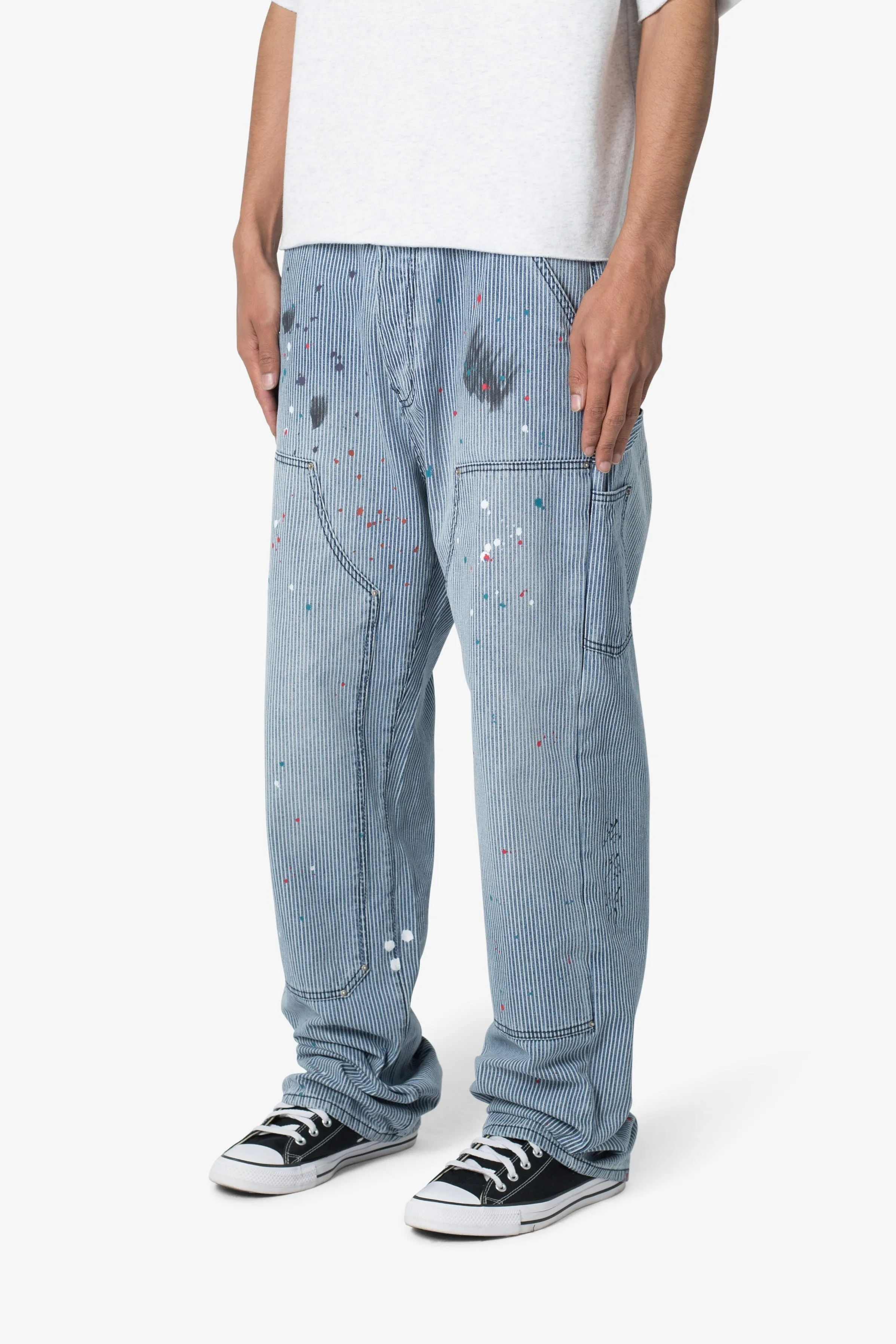 Ultra Baggy Jacquard Carpenter Pants - Grey sold by MNML product image thumbnail 3