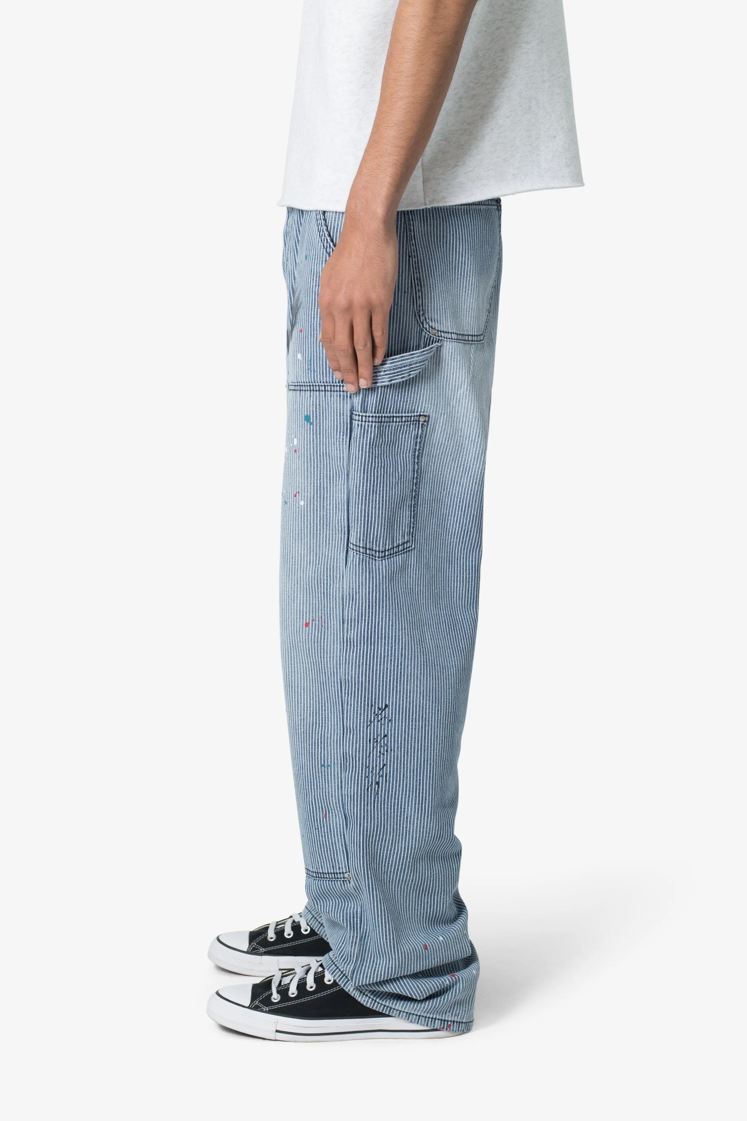 Ultra Baggy Jacquard Carpenter Pants - Grey sold by MNML product image thumbnail 4